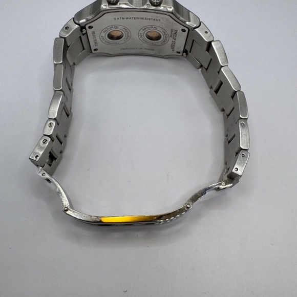 Philip Stein Signature Frequency Stainless Steel Lg Ladies Dual Time Zone Watch - Picture 2 of 5